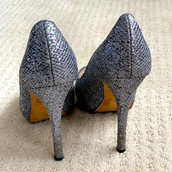 BADGLEY MISCHKA Sparkling Peep-Toe Heels - Picture 5 of 13